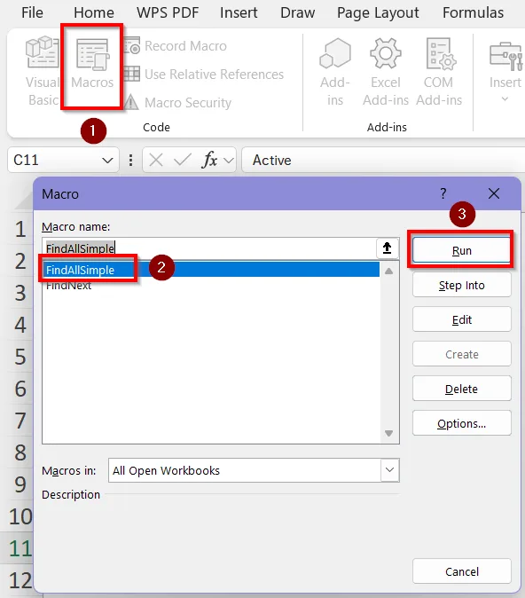 Find and Show Cell Values of All Occurrences Together Using FindNext Method