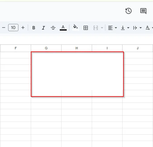 showing invisible gridlines in the selected cells
