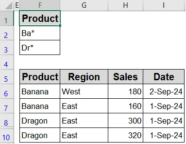 Use Wildcards in Advanced Filter for Partial Matches