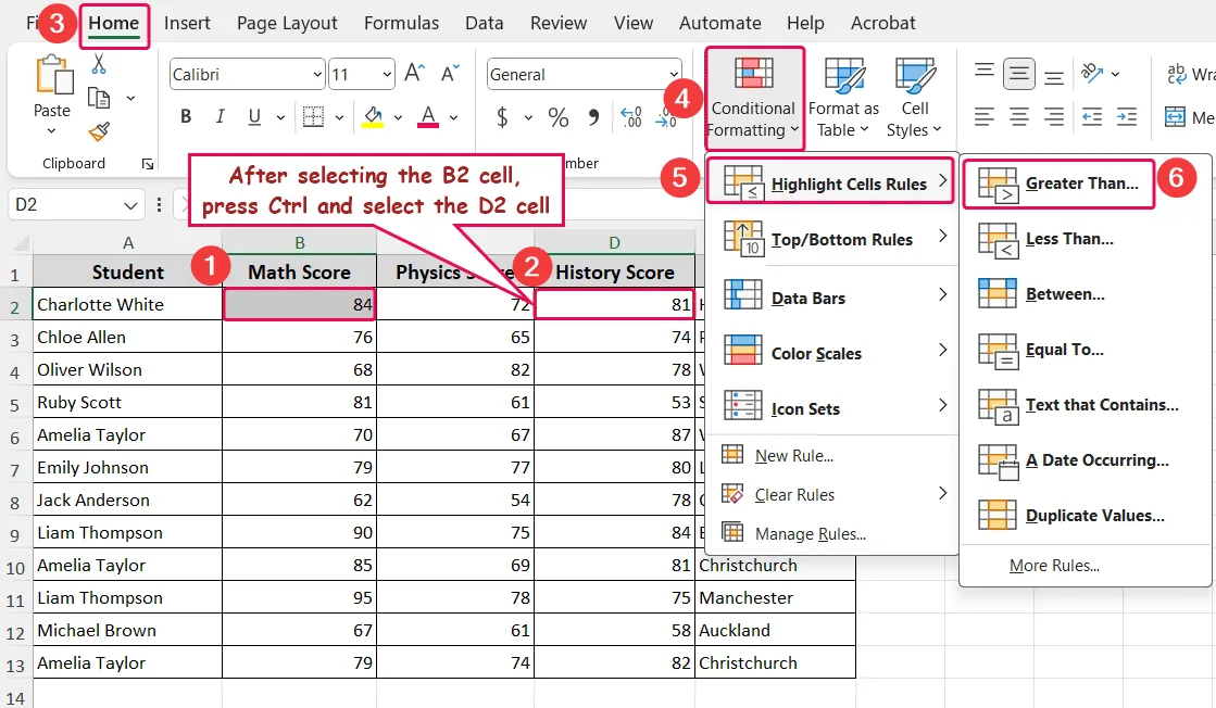 Apply Conditional Formatting to the Selected Cells