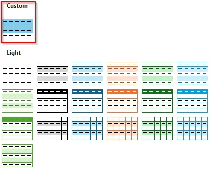 Applying Customized Colors to the Table