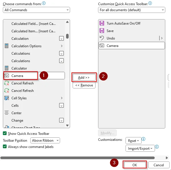 Use the Camera Tool to Make an Excel Table Movable
