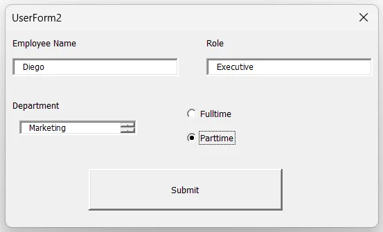 Build an Interactive UserForm for Multiple Inputs in a Row