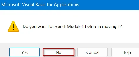 Remove Macros from Excel Modules Using the Visual Basic Editor