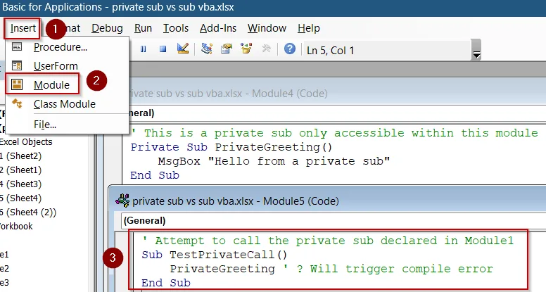 Attempt to Call a Private Sub from Another Module