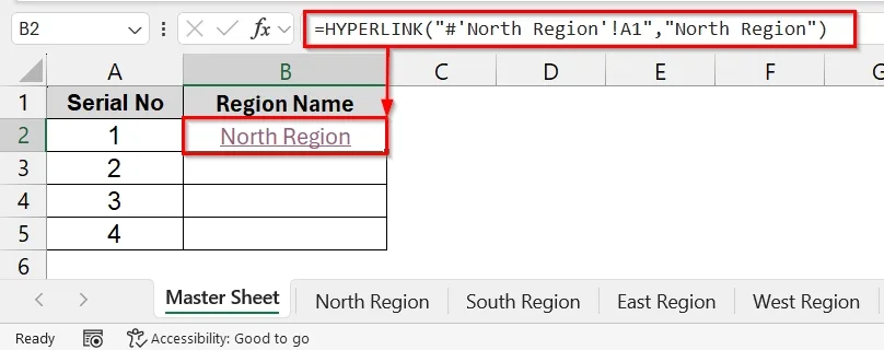 Applying HYPERLINK Function to Link Sheets to a Master Sheet in Excel