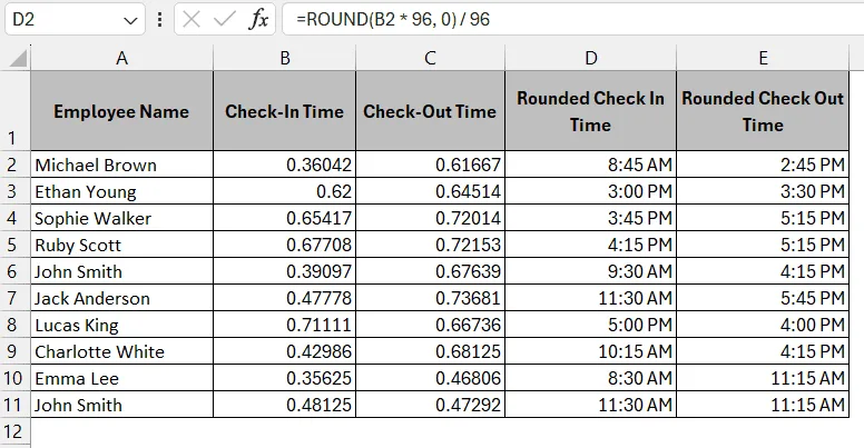 ROUND Function For Time in Decimal