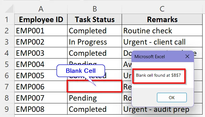 Examples of Exit For Command in Excel