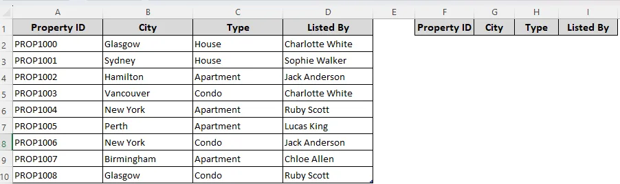 Flip Table Data with the SORTBY and ROW Functions