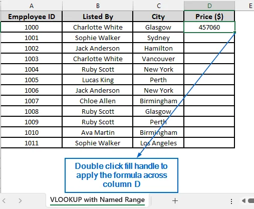 Use VLOOKUP with Named Range