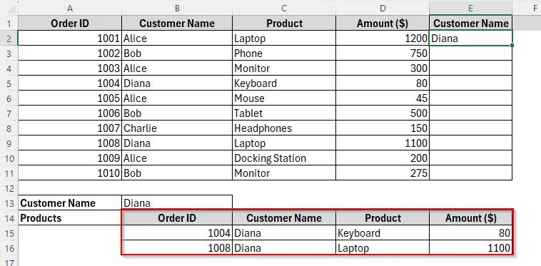 Using Advanced Filter to Vlookup and Return All Matches