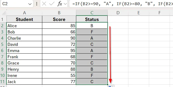 Use IF Function to Assign Categories Based on Value Ranges