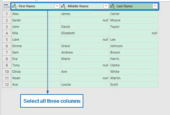 Use Power Query to Automatically Merge Columns