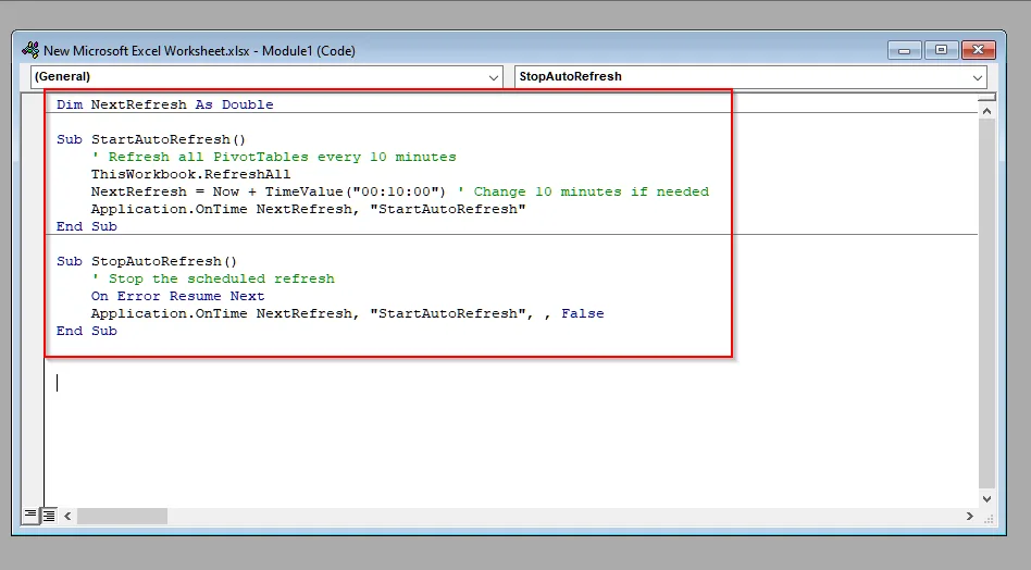 Automate the Refreshing of Pivot Tables with VBA in Excel