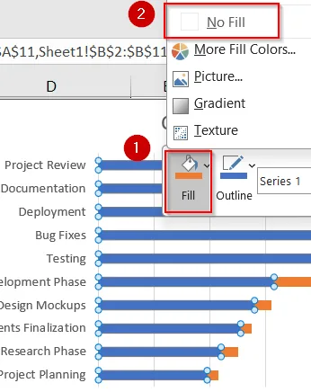 Steps to Create a Gantt Chart in Excel