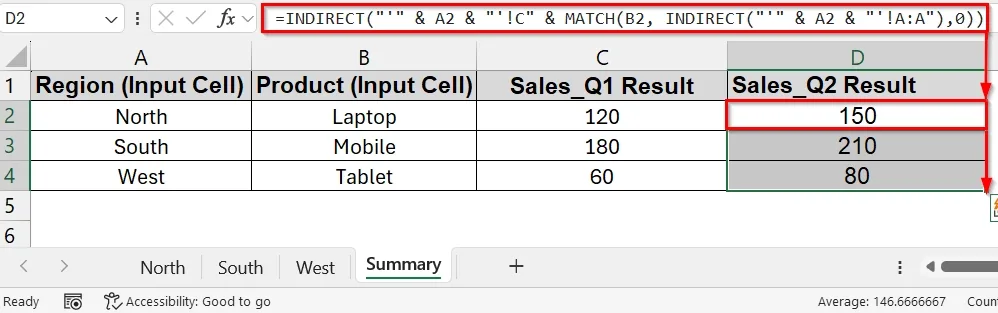 Using INDIRECT Function to Pull Data by Reference Cell in Another Sheet Based on Cell Value