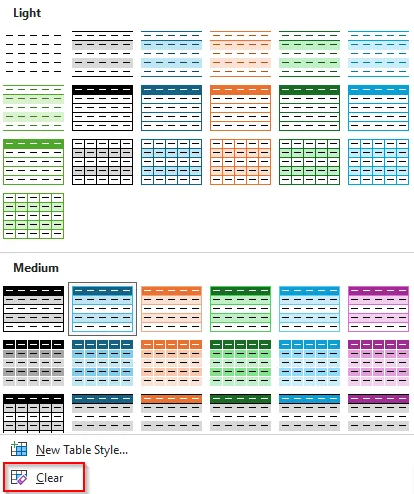 Manually Changing Table Fill Colors