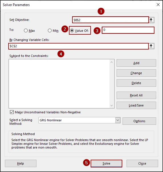 Applying Solver
