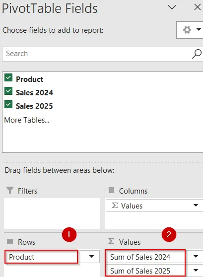 Summarize and Compare with a Pivot Table and Line Chart