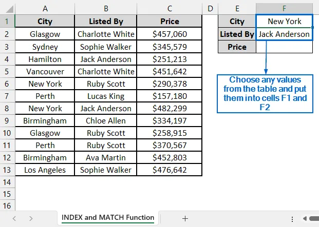 Return a Single Value with INDEX-MATCH Formula