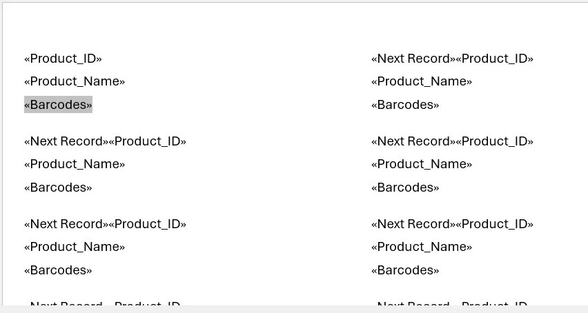 Using Word Mail Merge with Excel Data