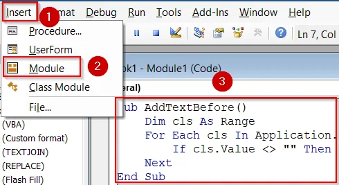 Running VBA Macro to Add Prefixes in an Adjacent Column in Excel
