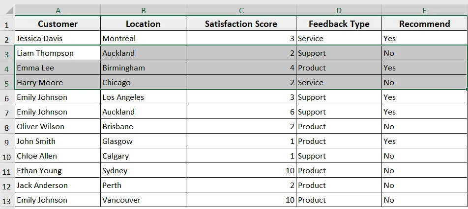 Insert Rows Based on the Selection