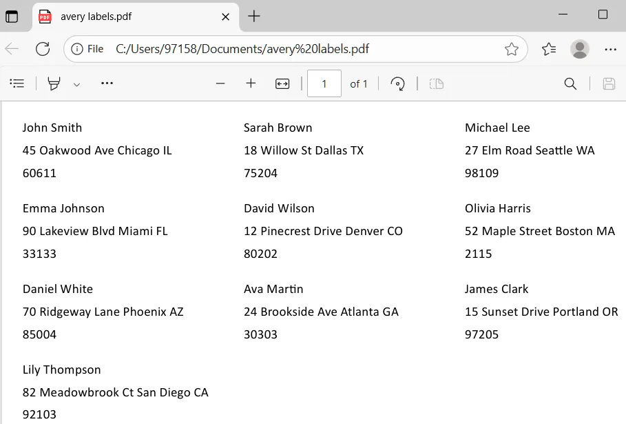 Using Mail Merge to Print Avery Labels in Word from Excel