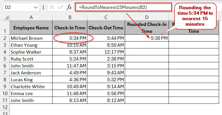 Inserting VBA Code to Round Time to Nearest 15 Minutes