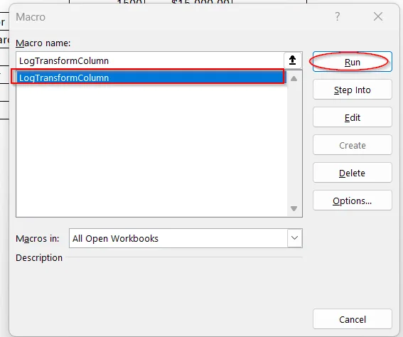 Log Transformation with VBA Automation
