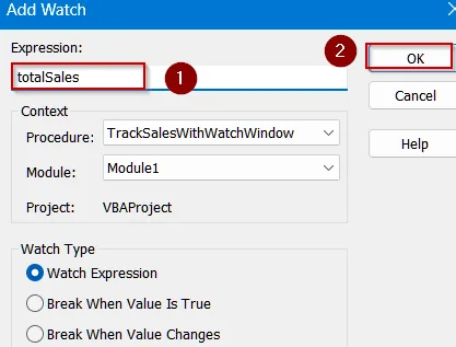 Creating a Watch Window Using VBA