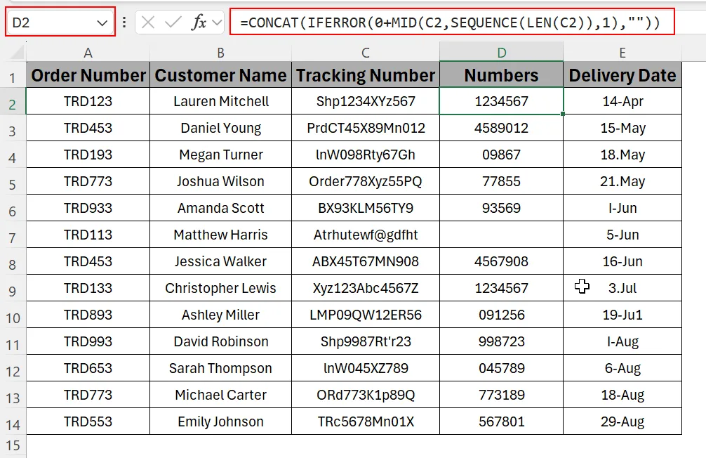 Extracting Numbers from the String