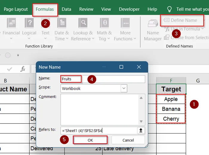 Using Named Range for Dynamic List of Values