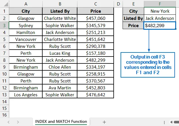 Return a Single Value with INDEX-MATCH Formula
