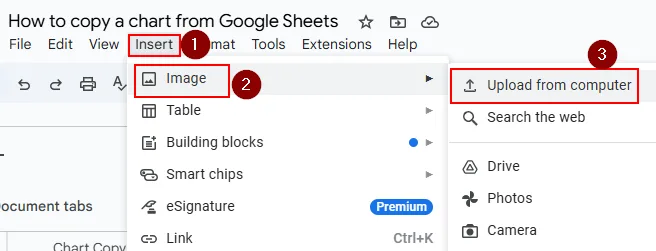 Copy a Chart from Google Sheet to Another Workspace