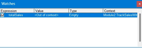 Creating a Watch Window Using VBA