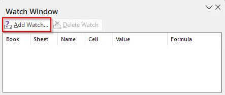 Create a Watch Window with Table Data