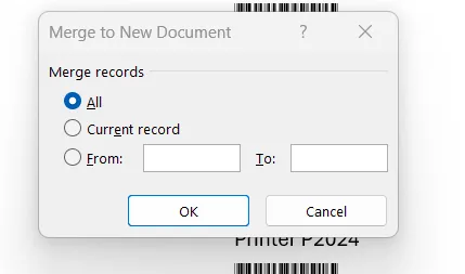Using Word Mail Merge with Excel Data