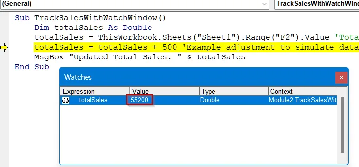 Creating a Watch Window Using VBA
