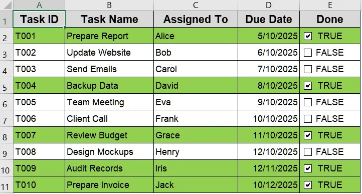Automatically Highlight Rows with VBA Macro