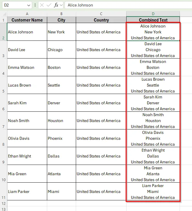 Applying VBA to Concatenate with a Line Break in Excel