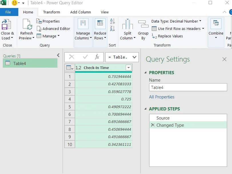 Using Power Query to Round Time