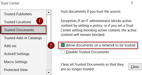 Verify File Format and Enable Macro Settings Globally