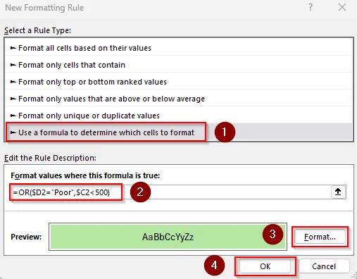 Highlight One Column When Another Column Meets Single or Multiple Conditions (Text)