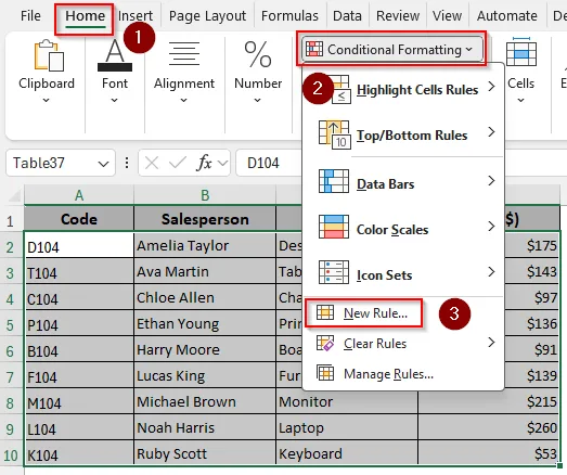 Using Conditional Formatting to Change Table Colors Based on Values
