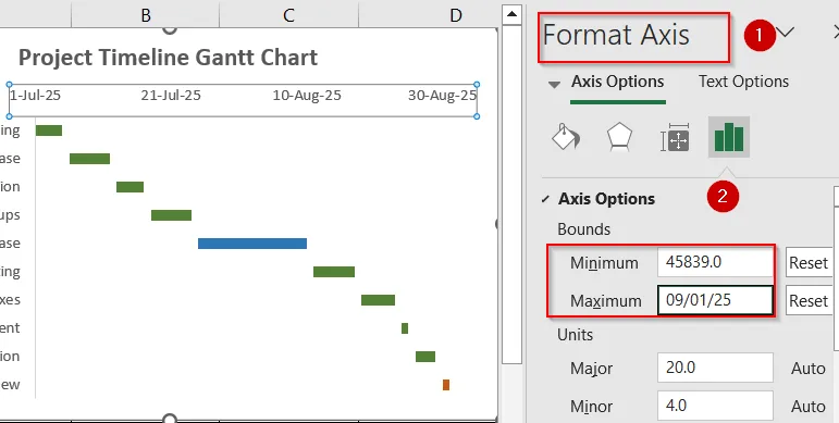 Steps to Create a Gantt Chart in Excel