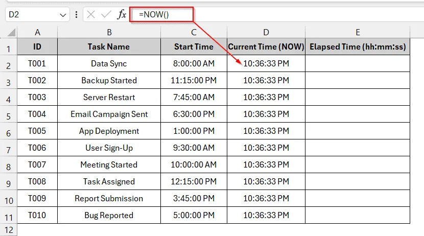 Calculate Time Difference From the Current Time