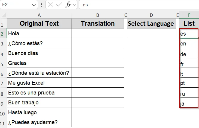 Apply TRANSLATE and DETECTLANGUAGE Functions (Microsoft 365 Only)