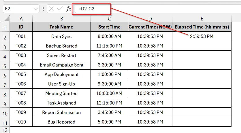 Calculate Time Difference From the Current Time