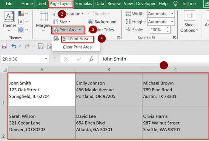 Design Mailing Labels Directly in Excel Using Cell Formatting